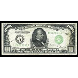 Fr. 2211-A $1000 1934 Federal Reserve Note. Very Fine-E Fr. 2211-A $1000 1934 Federal Reserve Note. 