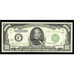 Fr. 2211-F $1000 1934 Federal Reserve Note. Extremely F Fr. 2211-F $1000 1934 Federal Reserve Note. 