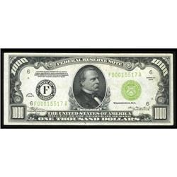 Fr. 2211-F $1000 1934 Light Green Seal Federal Reserve Fr. 2211-F $1000 1934 Light Green Seal Federa