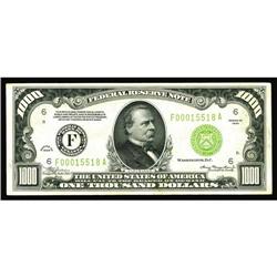 Fr. 2211-F $1000 1934 Federal Reserve Note. Very Fine-E Fr. 2211-F $1000 1934 Federal Reserve Note. 