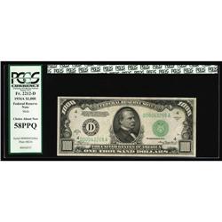 Fr. 2212-D $1000 1934A Mule Federal Reserve Note. PCGS Fr. 2212-D $1000 1934A Mule Federal Reserve N