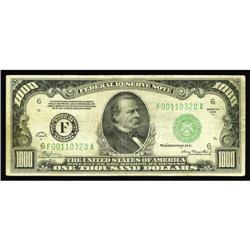 Fr. 2212-G $1000 1934A Federal Reserve Note. Very Fine. Fr. 2212-F $1000 1934A Federal Reserve Note.