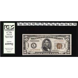 Fr. 2302 $5 1934A Hawaii FRN. PCGS Gem 65PPQ Fr. 2302 $5 1934A Hawaii Federal Reserve Note. PCGS Gem