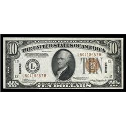 Fr. 2303 $10 1934A Hawaii Federal Reserve Note. Choice Fr. 2303 $10 1934A Hawaii Federal Reserve Not