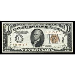 Fr. 2303 $10 1934A Hawaii Federal Reserve Note. Choice Fr. 2303 $10 1934A Hawaii Federal Reserve Not