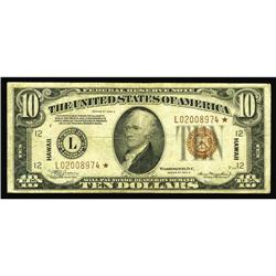Fr. 2303* $10 1934A Hawaii Federal Reserve Note. Very G Fr. 2303* $10 1934A Hawaii Federal Reserve N