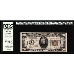 Fr. 2304 $20 1934 Hawaii Federal Reserve Note. PCGS Cho Fr. 2304 $20 1934 Hawaii Federal Reserve Not