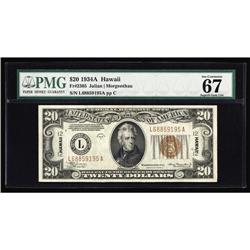 Fr. 2305 $20 1934A Hawaii Federal Reserve Note. PMG Sup Fr. 2305 $20 1934A Hawaii Federal Reserve No
