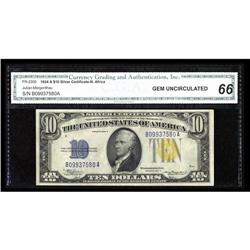 Fr. 2309 $10 1934A North Africa Silver Certificate. CGA Fr. 2309 $10 1934A North Africa Silver Certi