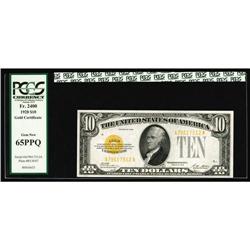 Fr. 2400 $10 1928 Gold Certificate. PCGS Gem New 65PPQ. Fr. 2400 $10 1928 Gold Certificate. PCGS Gem