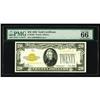 Image 1 : Fr. 2402 $20 1928 Gold Certificate. PMG Gem Uncirculate Fr. 2402 $20 1928 Gold Certificate. PMG Gem 