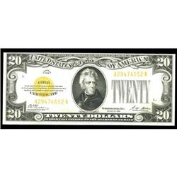 Fr. 2402 $20 1928 Gold Certificate. Choice About Uncirc Fr. 2402 $20 1928 Gold Certificate. Choice A