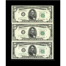 1950E $5 GroupThis lot includes a Fr-1966-B*, 1966-G, a 1950E $5 Group