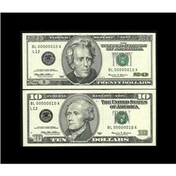 Matched Serial Number 10 Green SealsThis lot consists o Matched Serial Number 10 Green Seals