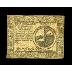 Continental Currency November 29, 1775 $2 Fine. Healthy Continental Currency November 29, 1775 $2 Fi