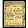 Image 1 : Continental Currency February 17, 1776 $1/3 Very Fine. Continental Currency February 17, 1776 $1/3 V