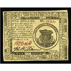 Continental Currency February 17, 1776 $1 Gem New. Abou Continental Currency February 17, 1776 $1 Ge