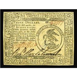 Continental Currency February 17, 1776 $3 Gem New. An e Continental Currency February 17, 1776 $3 Ge