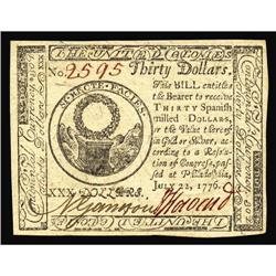Continental Currency July 22, 1776 $30 Choice About New Continental Currency July 22, 1776 $30 Choic
