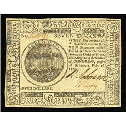 Continental Currency February 26, 1777 $7 Choice About Continental Currency February 26, 1777 $7 Cho