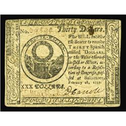 Continental Currency February 26, 1777 $30 Extremely Fi Continental Currency February 26, 1777 $30 E
