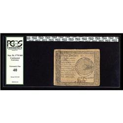 Continental Currency September 26, 1778 $60 PCGS Extrem Continental Currency September 26, 1778 $60 