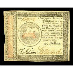 Continental Currency January 14, 1779 $35 Very Fine. Continental Currency January 14, 1779 $35 Very 