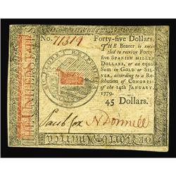 Continental Currency January 14, 1779 $45 Choice New. T Continental Currency January 14, 1779 $45 Ch