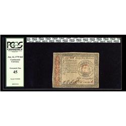 Continental Currency January 14, 1779 $65 PCGS Extremel Continental Currency January 14, 1779 $65 PC