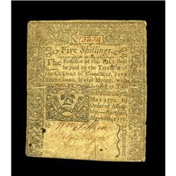 Connecticut May 10, 1770 5s Very Fine CC. This particul Connecticut May 10, 1770 5s Very Fine CC.