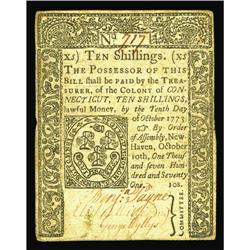 Connecticut October 10, 1771 10s Very Fine+. This marks Connecticut October 10, 1771 10s Very Fine+.