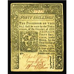 Connecticut October 10, 1771 40s Extremely Fine-About N Connecticut October 10, 1771 40s Extremely F