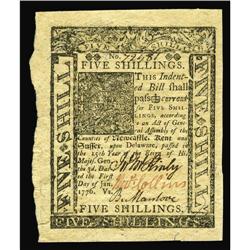Delaware January 1, 1776 5s Superb Gem New. Broadly mar Delaware January 1, 1776 5s Superb Gem New.