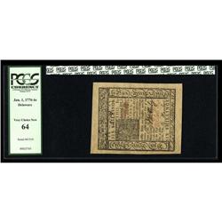 Delaware January 1, 1776 6s PCGS Very Choice New 64. Th Delaware January 1, 1776 6s PCGS Very Choice