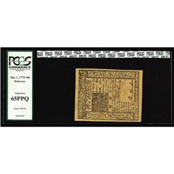 Delaware January 1, 1776 10s PCGS Gem New 65PPQ. This w Delaware January 1, 1776 10s PCGS Gem New 65