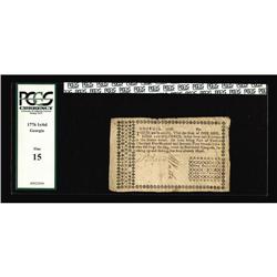 Georgia 1776 1s/6d PCGS Fine 15. This is one of the nic Georgia 1776 1s/6d PCGS Fine 15.
