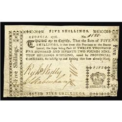 Georgia 1776 - Crown (two border varieties) 5s Choice V Georgia 1776 - Crown (two border varieties) 