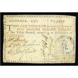 Georgia 1776 $1 Choice Very Fine. The margins are a bit Georgia 1776 $1 Choice Very Fine.