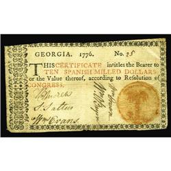 Georgia 1776 $10 Very Fine. Perfect for the grade. Georgia 1776 $10 Very Fine.