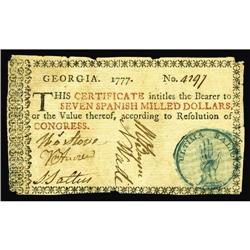 Georgia 1777 $7 Very Fine-Extremely Fine. There are som Georgia 1777 $7 Very Fine-Extremely Fine.