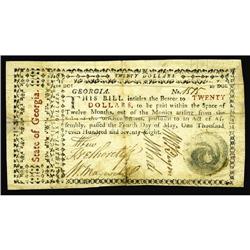 Georgia May 4,1778 $20 Very Fine. There are a few very Georgia May 4,1778 $20 Very Fine.