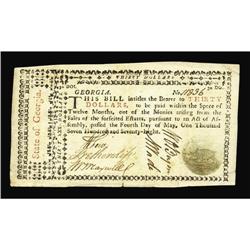 Georgia May 4,1778 $30 Extremely Fine-About New. Bright Georgia May 4,1778 $30 Extremely Fine-About 