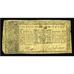 Maryland April 10, 1774 $1 Fine. Numerous pinholes are Maryland April 10, 1774 $1 Fine.