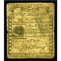 Massachusetts 1779 4s/6d Fine. Well circulated but amaz Massachusetts 1779 4s/6d Fine.