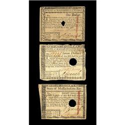 Three 1780 Massachusetts Issues. This group contains an Three 1780 Massachusetts Issues.
