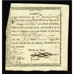 Massachusetts Sep. 18, 1777 $20 Extremely Fine. This i Massachusetts Sep. 18, 1777 [$20 Extremely Fi