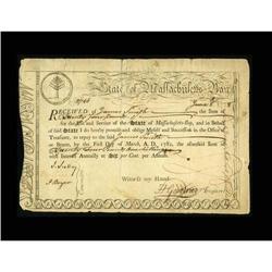 Massachusetts June 8, 1778 $24 1p Very Fine. Massachusetts June 8, 1778 [$24 1p Very Fine.