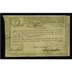 Massachusetts Feb. 5, 1780 $15 Extremely Fine Massachusetts Feb. 5, 1780 [$15 Extremely Fine.