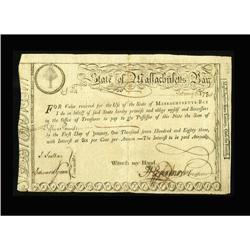 Massachusetts Feb. 5, 1780 $15 Very Fine. This is a fo Massachusetts Feb. 5, 1780 [$15 Very Fine.