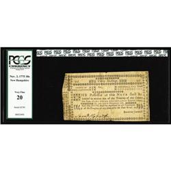 New Hampshire November 3, 1775 30s PCGS Very Fine 20. New Hampshire November 3, 1775 30s PCGS Very F